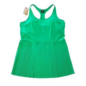 Crane Pleated Athletic Dress Size L (12-14) Kelly Green Tennis Golf Pickleball